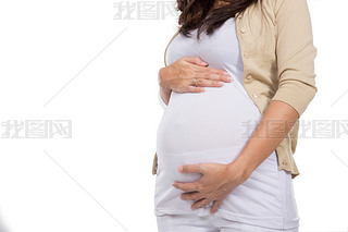 Pregnant woman's belly and flowers