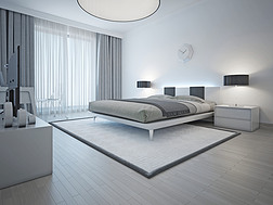 宽敞的当代风格的卧室