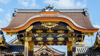 Detail on the Gate of Nijo Castle in Kyoto, Japan