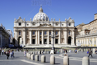 St. Peters Basilica on the St. Peters Square in Rome