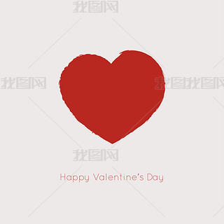 Valentines day card with heart. 