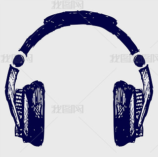 Headphones sketch illustration