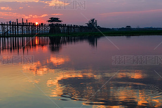 U bein Bridge in Myanmar