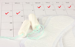 月经与卫生巾和卫生棉条，特写日历