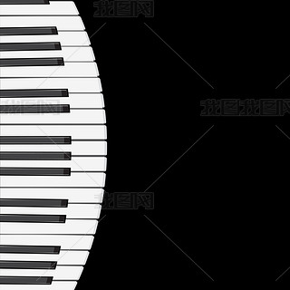 music background with piano keys illustration.