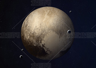 Shot of Pluto taken from open space. Collage images provided by www.nasa.gov.