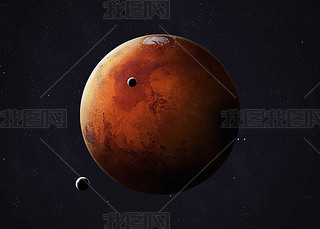 Shot of Mars taken from open space. Collage images provided by www.nasa.gov.