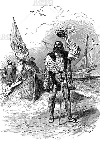 Christopher Columbus landing in America