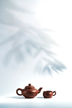 茶的背景图片摄影图|竹子背景下的茶壶