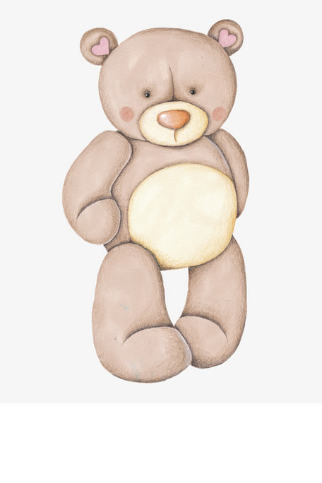 卡通可爱的玩具熊矢量手绘素材