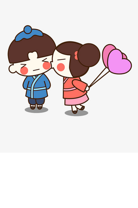 情人节七夕卡通手绘矢量图