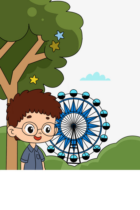 游乐园小朋友过山车摩天轮psd源文件图片素材(psb格式)免费下载_动漫