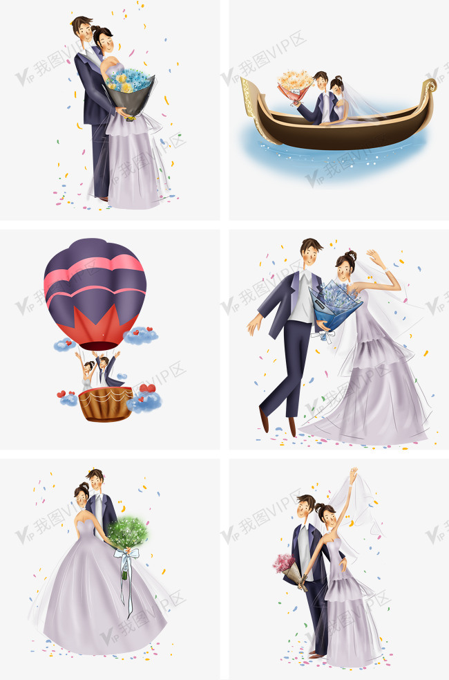 西式婚礼新郎和新娘图片素材(psb格式)免费下载_动漫人物大全-我图网