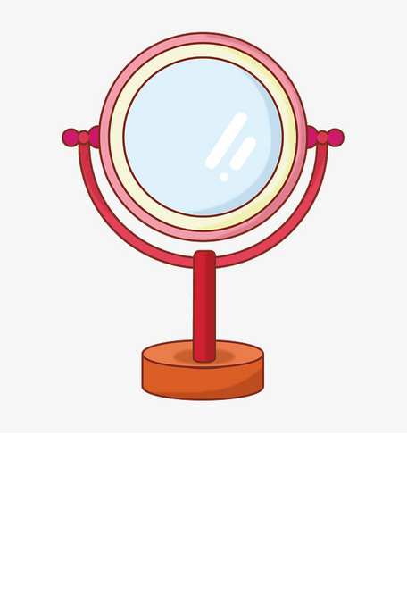 卡通女生粉色化妆镜