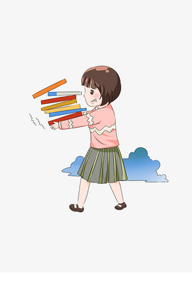 手绘人物搬书插画