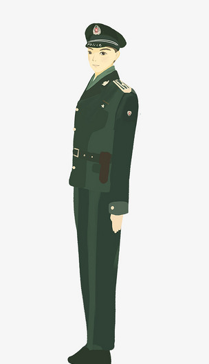 国庆节手绘军人免抠图