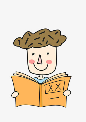 卡通学生看书插画