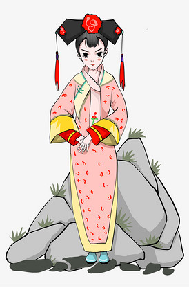 宫廷人物贵人插画