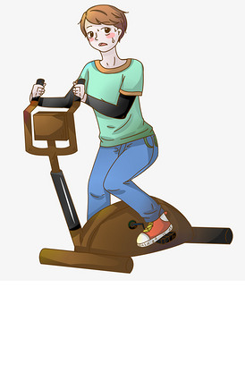 骑动感单车的女孩插画