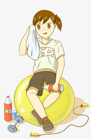 健身汗流浃背人物插画