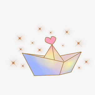 水晶小纸船手绘插画
