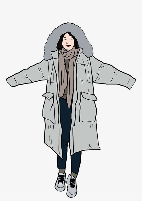 冬季穿着保暖大衣的女孩