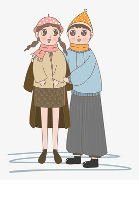 透明底png暖男帮女朋友披衣服