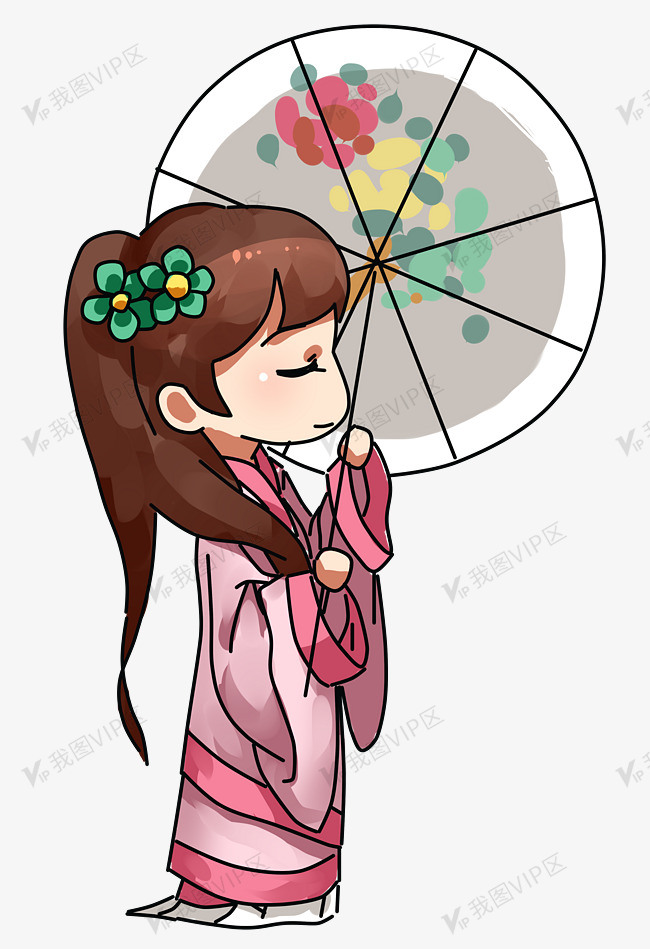 中国风复古风古风汉服拿伞女性角色图片素材(psb格式)免费下载_动漫