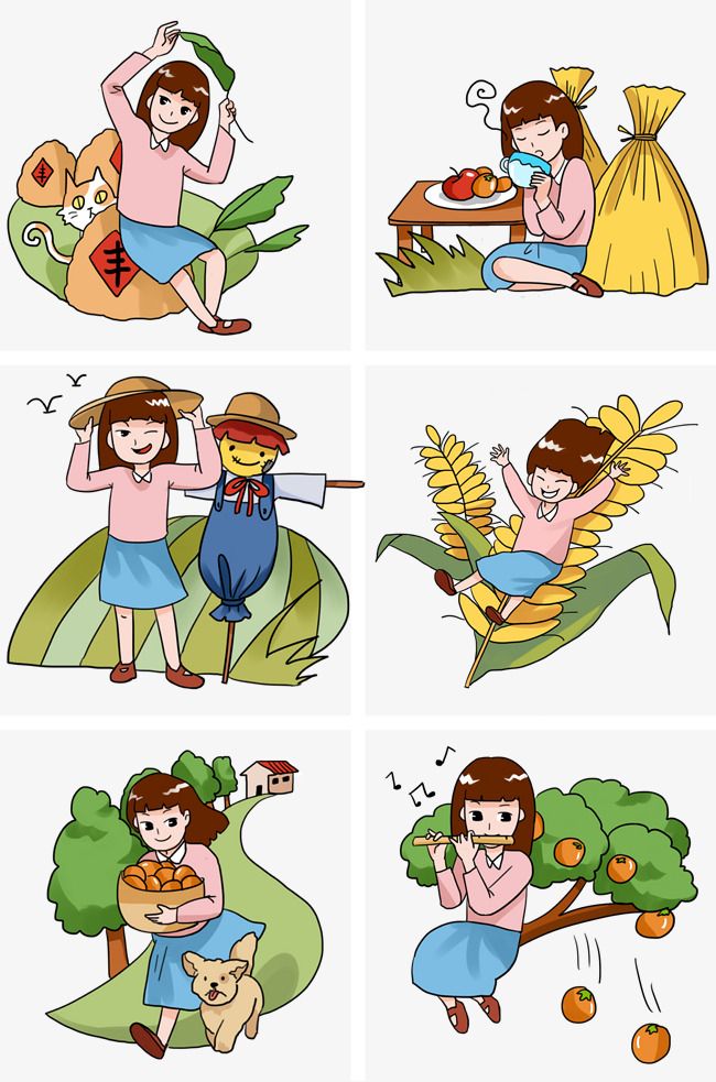 丰收女孩手绘插画素材简介我图网提供丰收女孩手绘插画下载,您当前