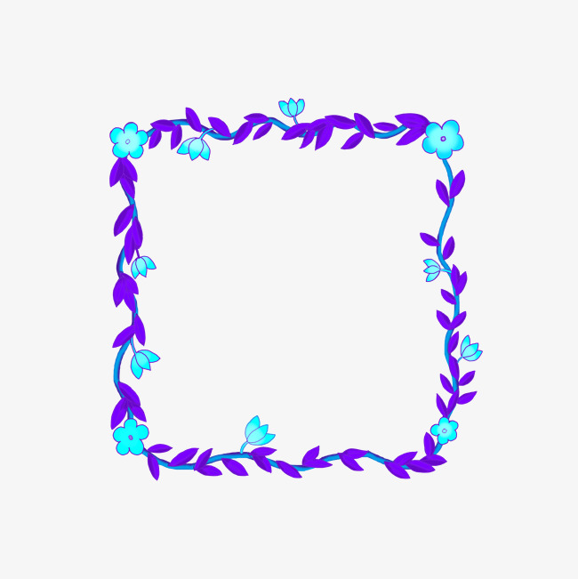 紫蓝色手绘花藤边框素材图片素材(其他格式)下载_装饰图案大全-我图网
