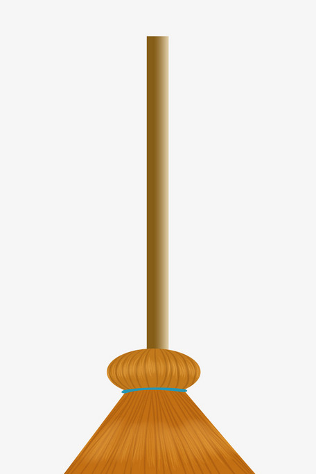 清洁工具扫把手绘插画