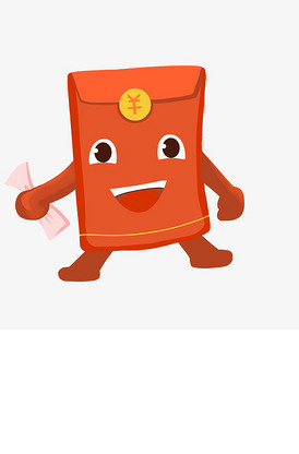 手绘拟人红包插画