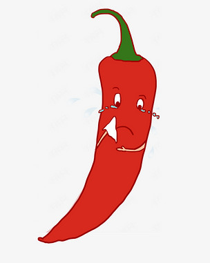 手绘哭泣的辣椒插画