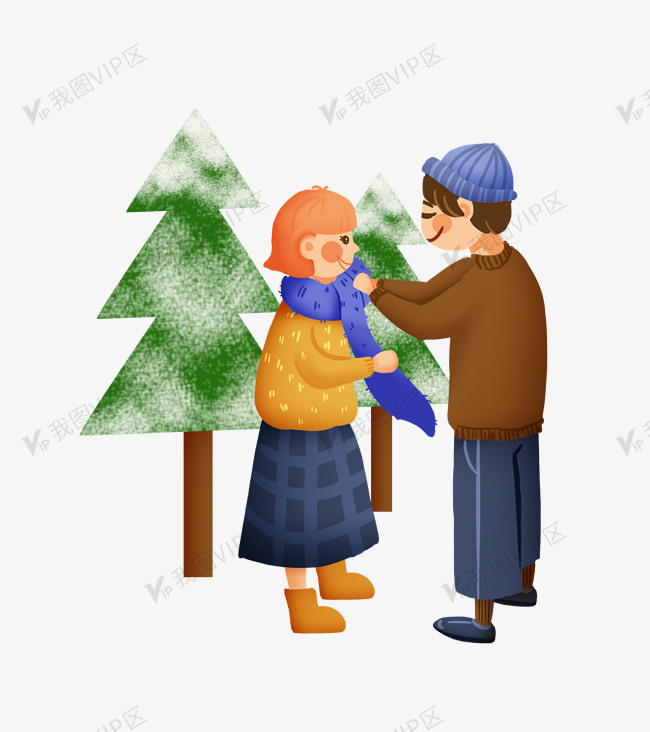 手绘立冬卡通插画