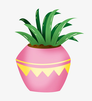 卡通手绘绿色吊兰插画