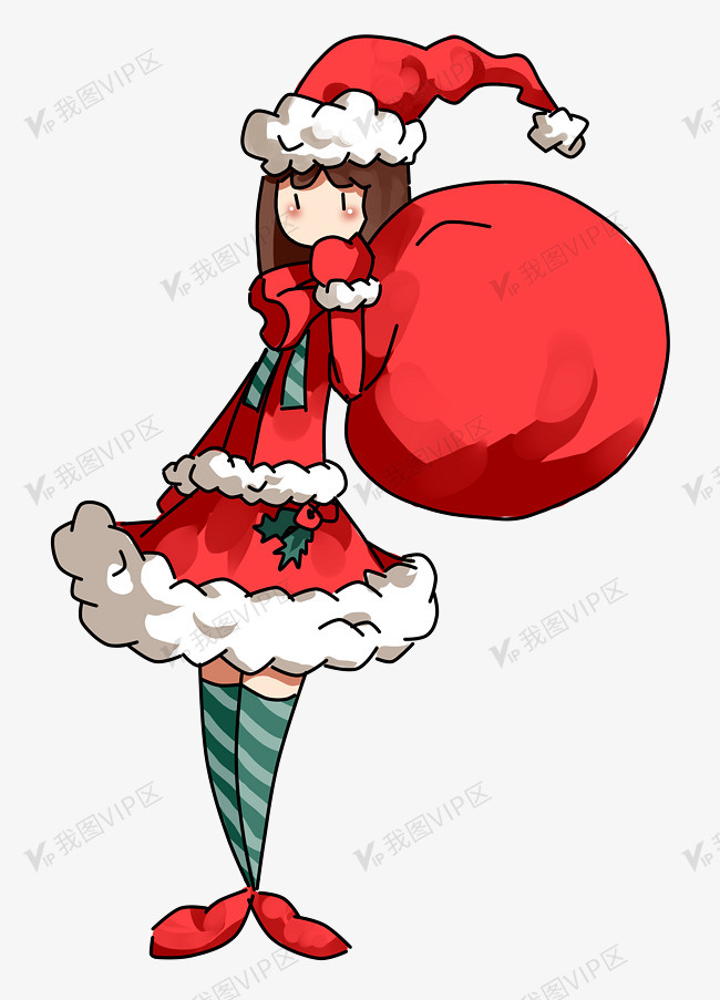 圣诞节圣诞女孩送礼物图片素材(psb格式)免费下载_动漫人物大全-我
