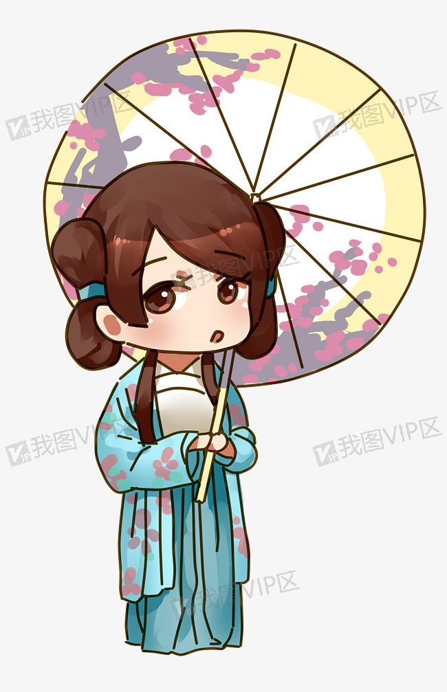 中国风复古风古风汉服拿伞女性角色图片素材(psb格式)下载_动漫人物