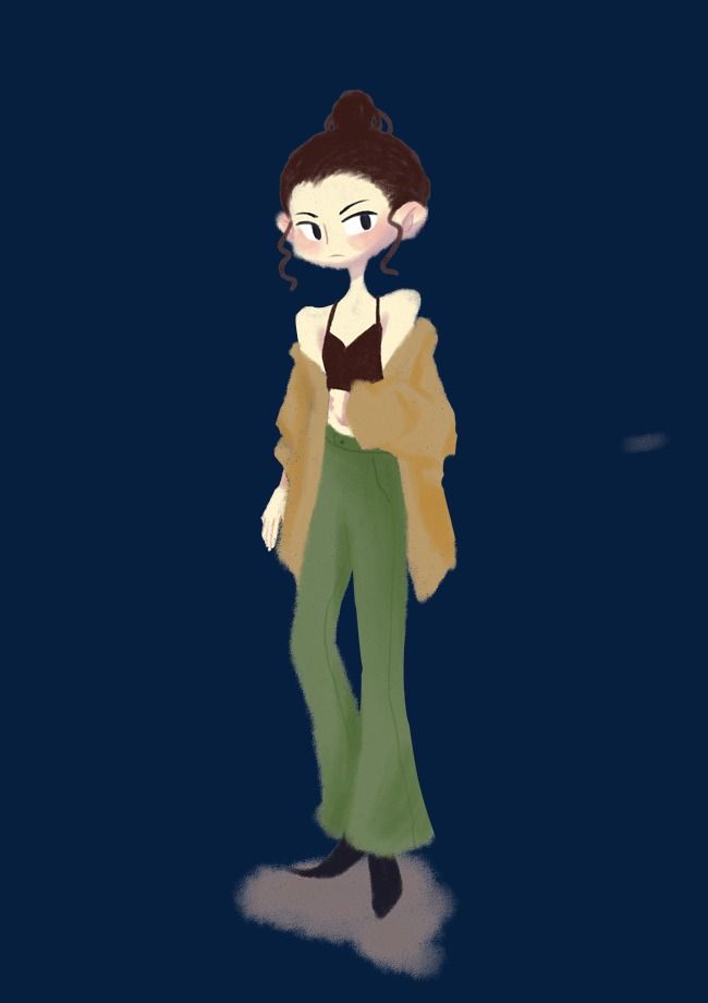 蜡笔卡通高街潮服人物