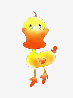 扁嘴巴黄色鸭子插画