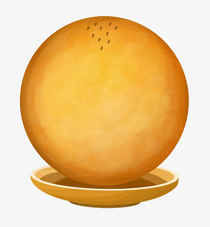 手绘美食南瓜饼插画