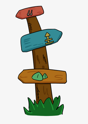 旅游路牌手绘插画