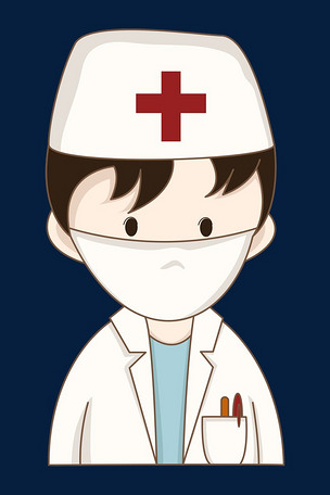 手绘卡通医生插画