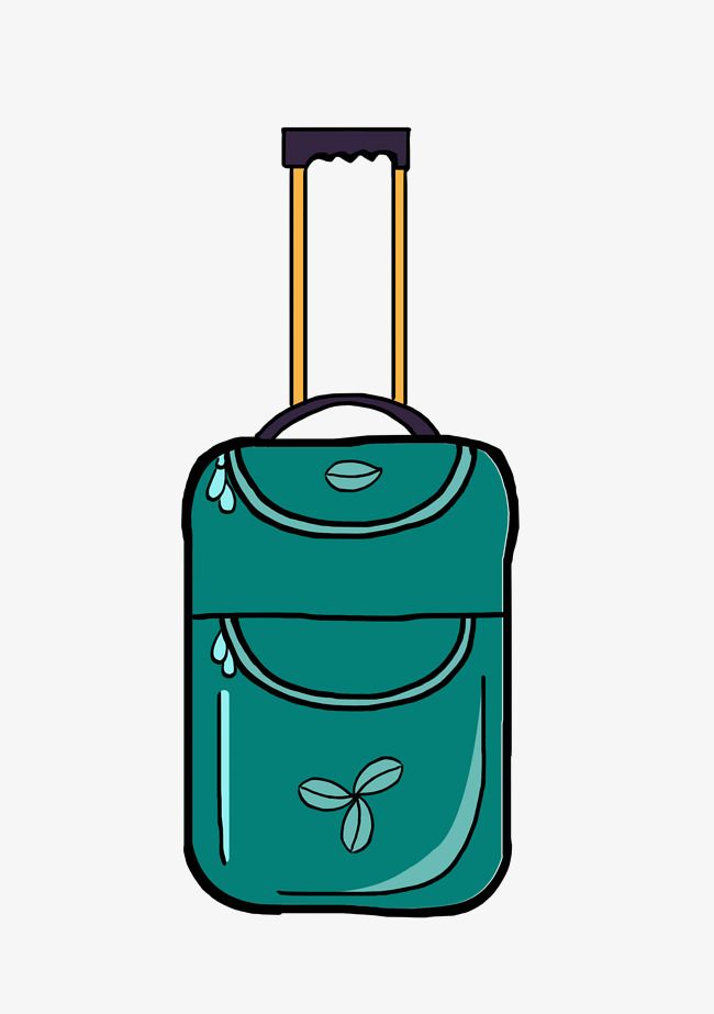 绿色旅行行李箱插画