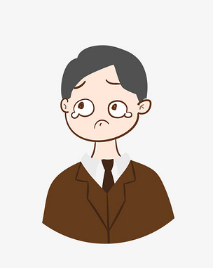 卡通委屈的男人插画