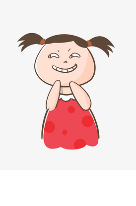 可爱坏笑的小女孩插画
