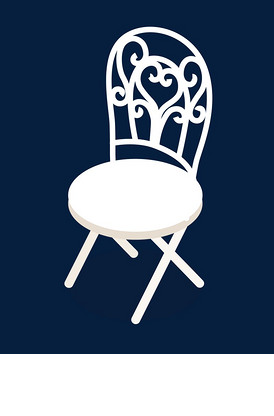 手绘圆形椅子插画