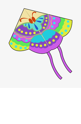 手绘大蝴蝶风筝插画