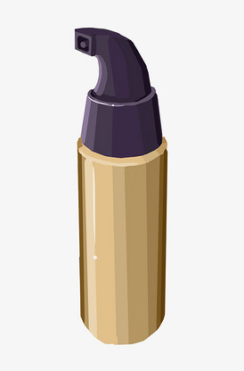 黄色的粉底液手绘插画