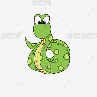可爱蛇图片免抠元素|手绘可爱插画蛇剪贴画贴图