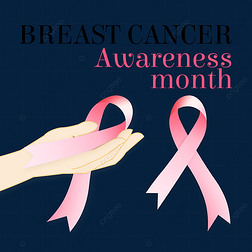 breast cancer手持渐变粉红丝带